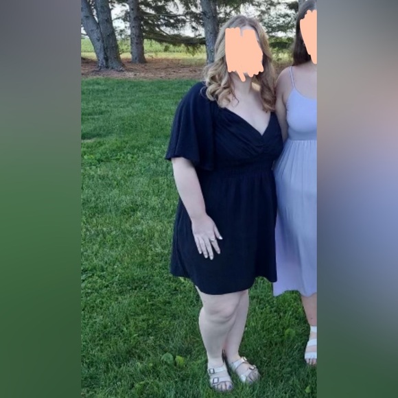 Abercrombie & Fitch Black Dress Size LT Dress with Flutter Sleeves - Picture 10 of 10